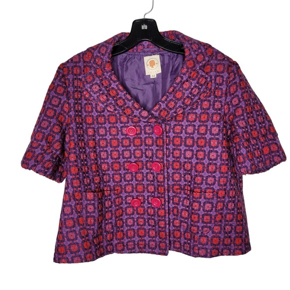 Anthropologie Jackets & Blazers - Anthropologie Tulle Women's Sz Med purple Button Up Little Blazer Jacket retro